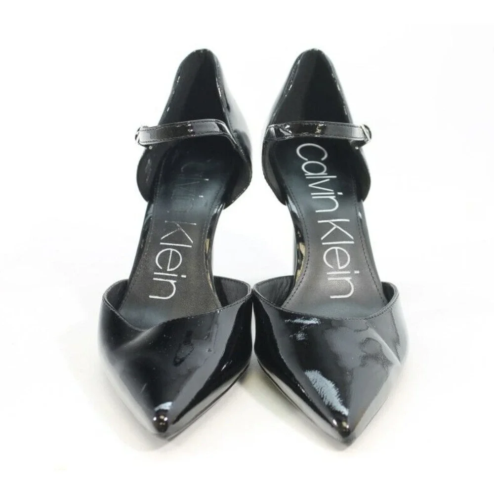 CALVIN Klein Womens Roya Patent Leather Dress Heels Black Size 11 NIB - Picture 7 of 10